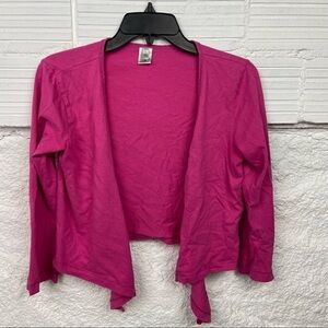 CRUZ pink open front cotton 3/4 sleeve shirt size small